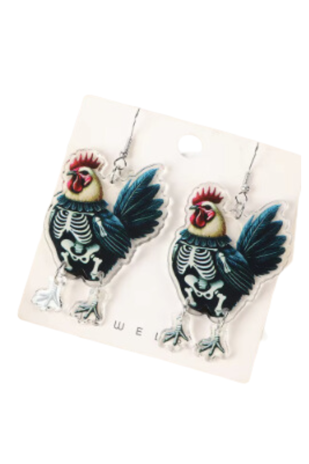 Skeleton Hen Earrings - Halloween
