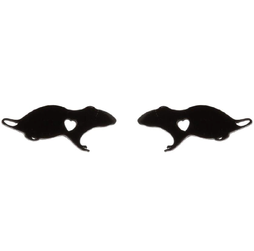 Rat Heart Stud Earrings
