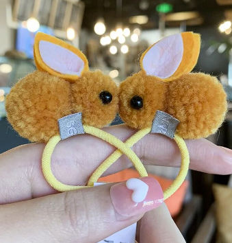 Pom Pom Bunny Hair-tie - 2 pack