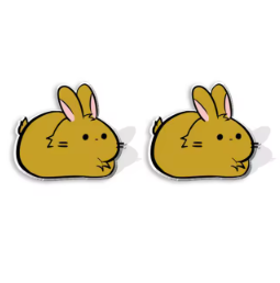 Bunny Loaf Stud Earrings - 1 pair