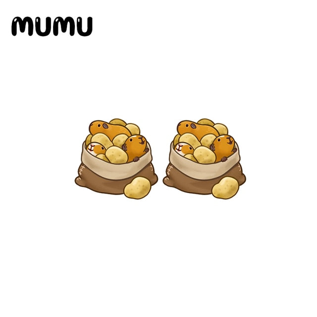 Potato Sack Guinea Pig Stud Earrings