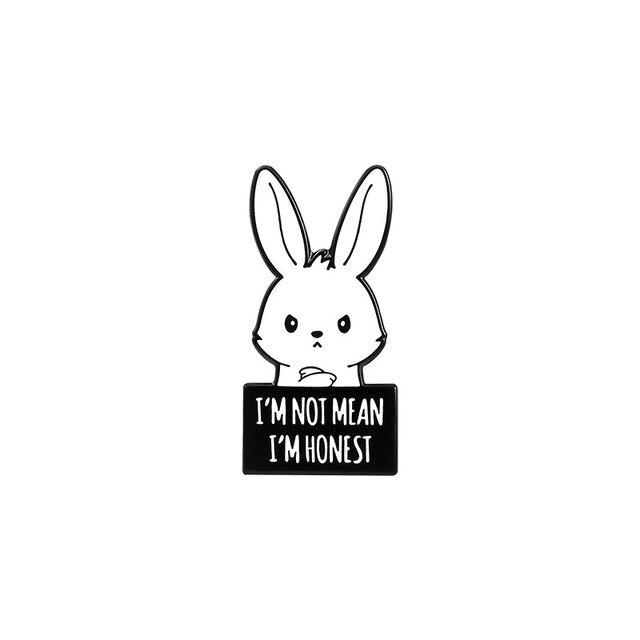 I'm Not Mean Rabbit Enamel Pin