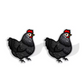 Cartoon Black Speckled Hen Stud Earrings