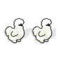 Cartoon White Fluffy Hen Stud Earrings