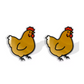 Cartoon Isa Brown Hen Stud Earrings