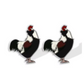 Black & White Hen Stud Earrings