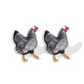 Grey Speckled Hen Stud Earrings