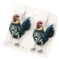 Skeleton Hen Earrings - Halloween