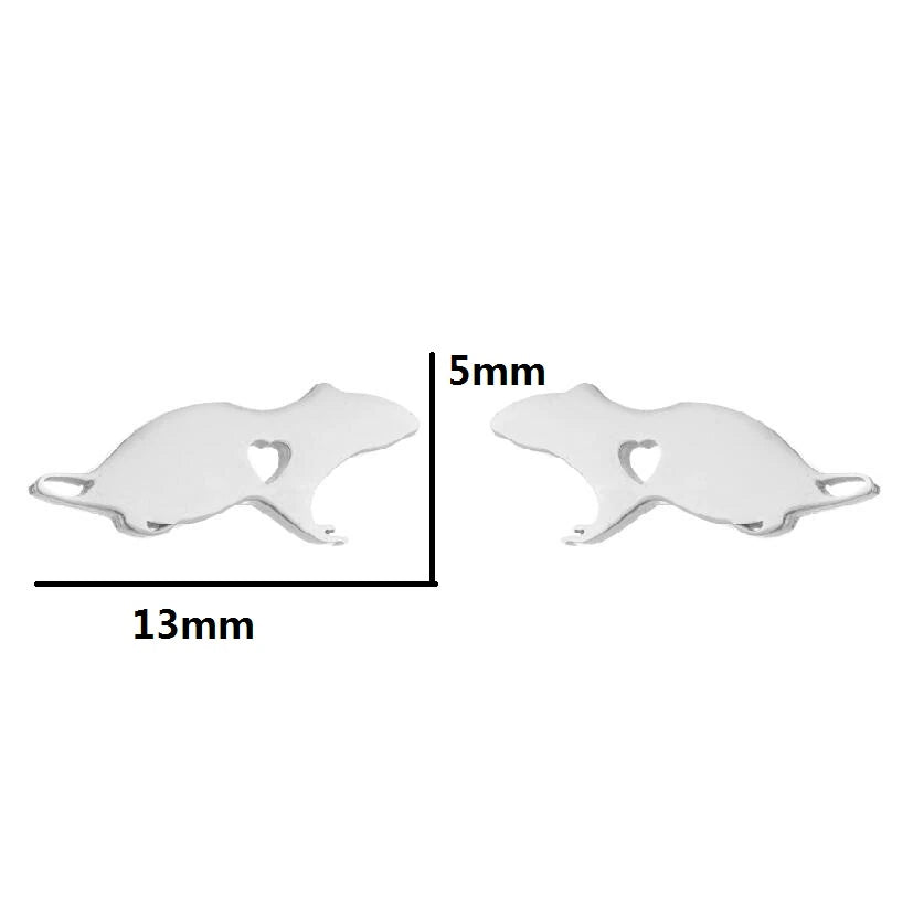 Rat Heart Stud Earrings