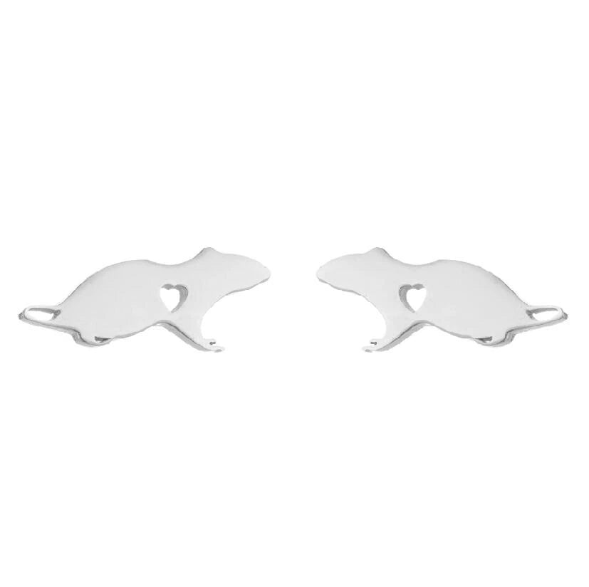 Rat Heart Stud Earrings
