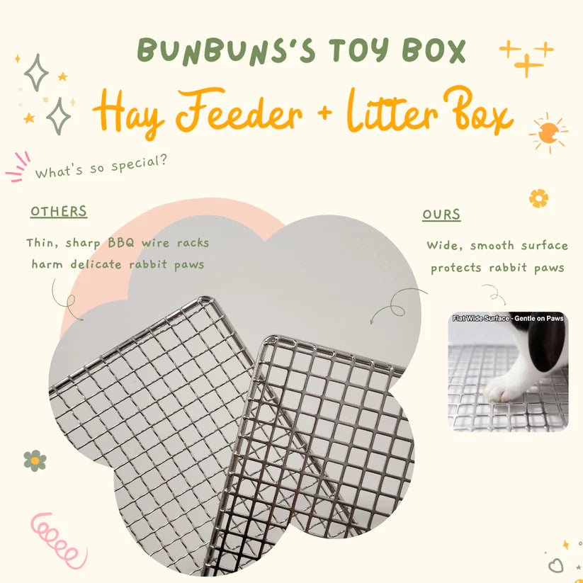 Rabbit Hay Feeder + Litter Box - BunBun's Toy Box