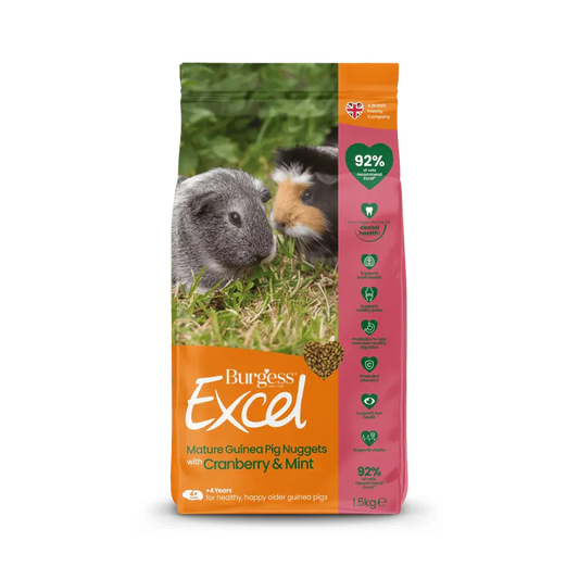 Burgess Excel Mature Guinea Pig Nuggets with Cranberry & Mint 1.5kg