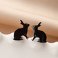 Sitting Bunny Metal Stud Earrings