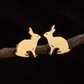 Sitting Bunny Metal Stud Earrings