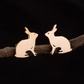 Sitting Bunny Metal Stud Earrings