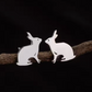 Sitting Bunny Metal Stud Earrings