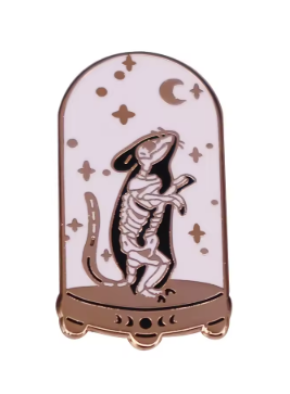 Rat Skeleton In Terrarium Pin