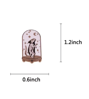 Rat Skeleton In Terrarium Pin