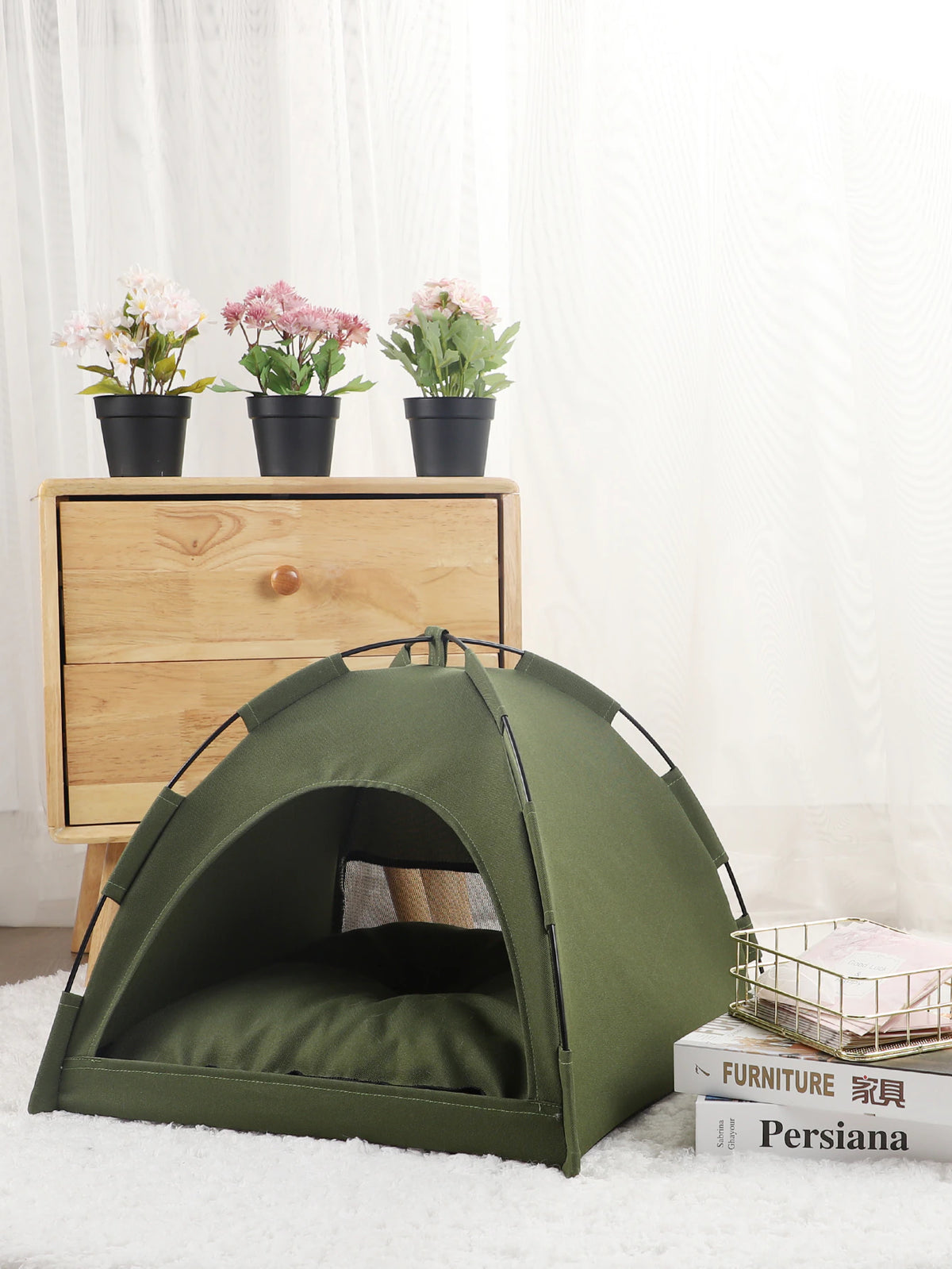 Fabric Pet Tent - Khaki
