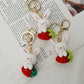 Crochet Bunny Keyring - Bunny with Strawberry