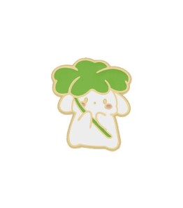 White Lop with Clover Enamel Pin