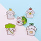 White Lop with Tomatoes Enamel Pin