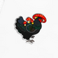 Black Fungi Hen Pin