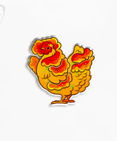 Red Fungi Hen Pin
