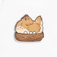 Brown Hen In Nest Pin