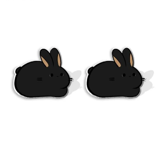 Bunny Loaf Stud Earrings - 1 pair