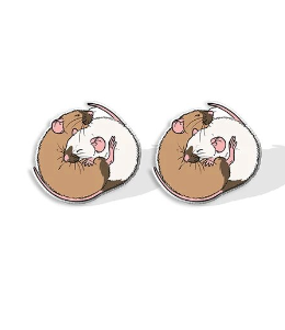 Cuddling Rats Stud Earrings