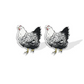 White & Black Speckled Hen Stud Earrings