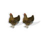 Brown Hen Stud Earrings