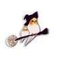 Witchy Cockatiel Pin - Halloween