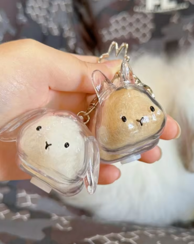 Transparent Bunny Keepsake Keyring