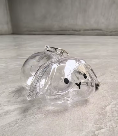 Transparent Bunny Keepsake Keyring