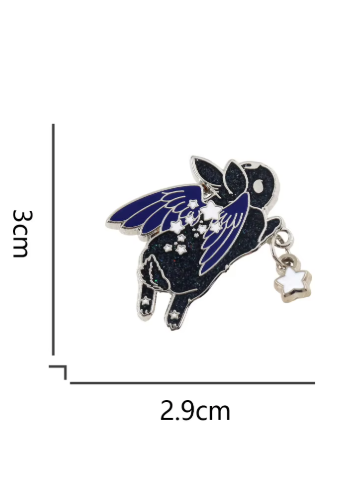 Black Bat Bunny Enamel Pin