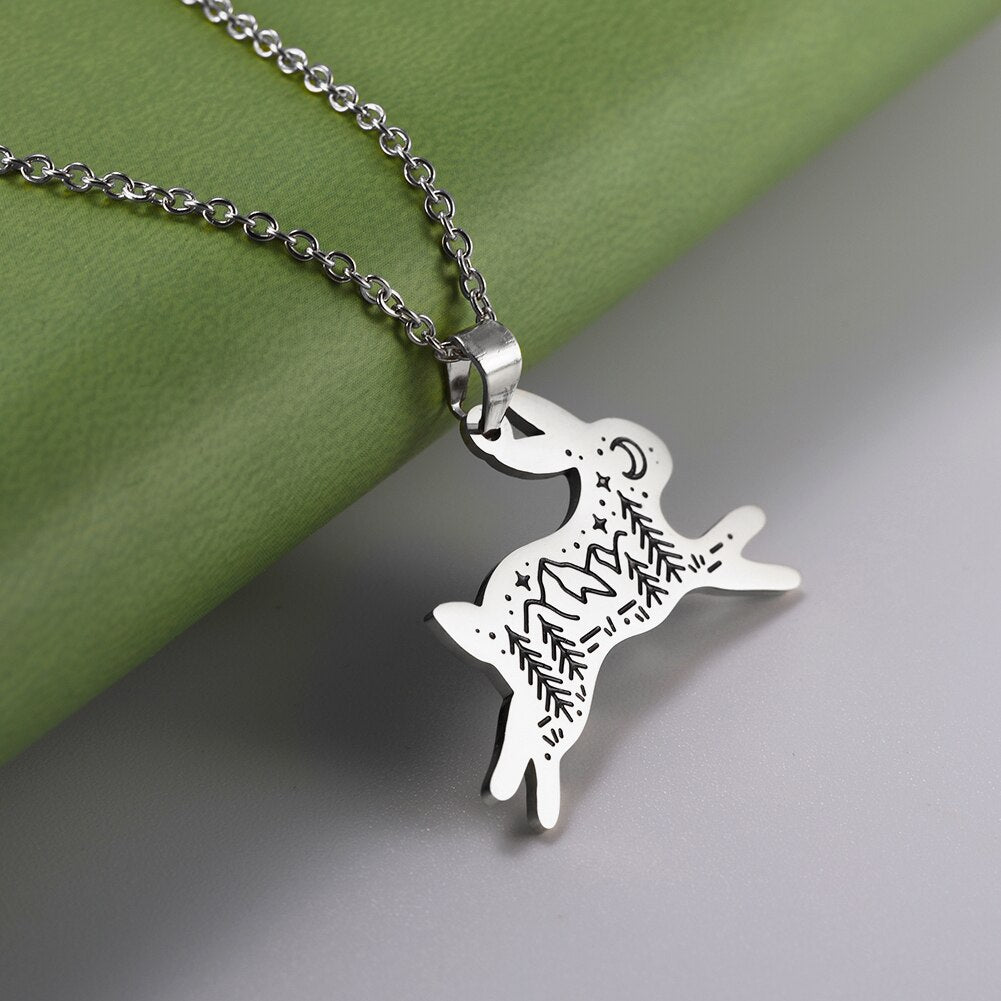 Leaping Forest Rabbit Necklace