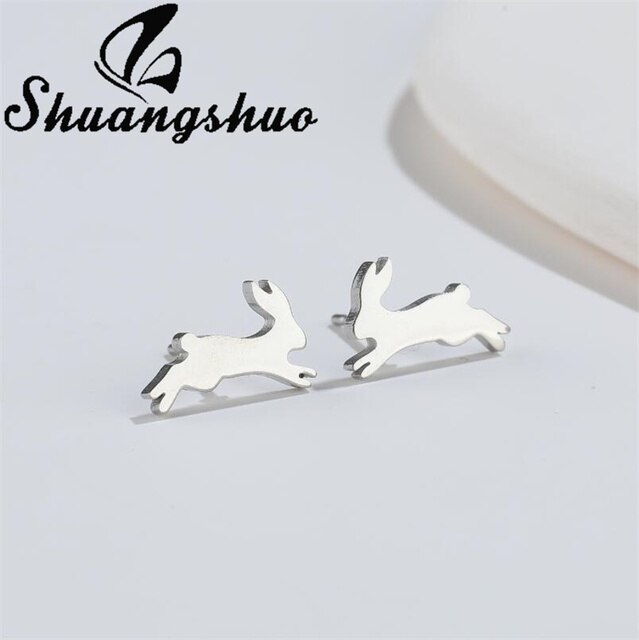 Jumping Rabbit Stud Earrings