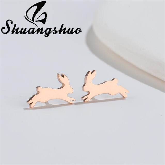 Jumping Rabbit Stud Earrings