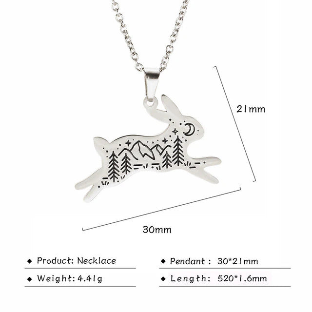 Leaping Forest Rabbit Necklace
