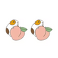 Peachy Guinea Pig Stud Earrings
