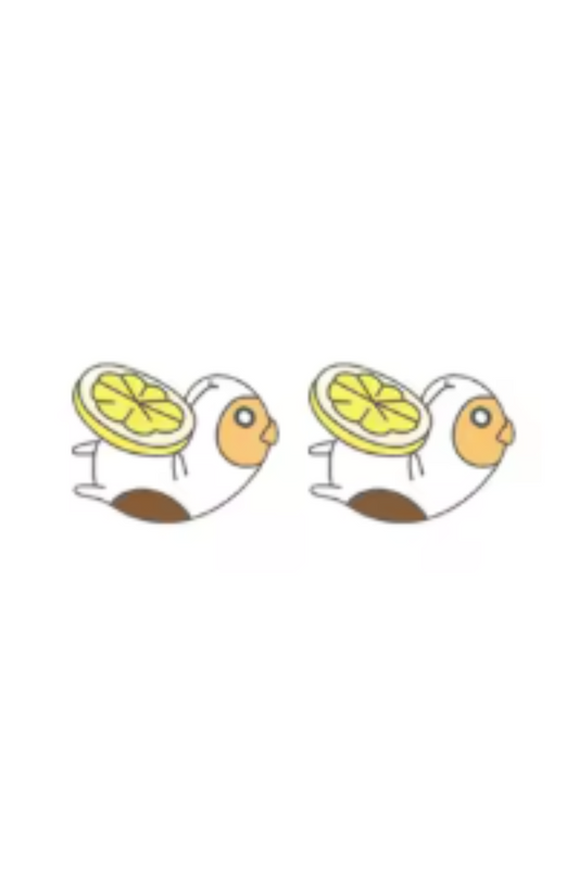 Sour Lemon Guinea Pig Stud Earrings