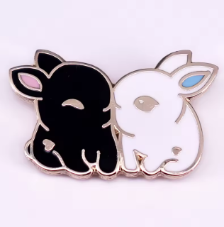 Kissing Bunnies Pin