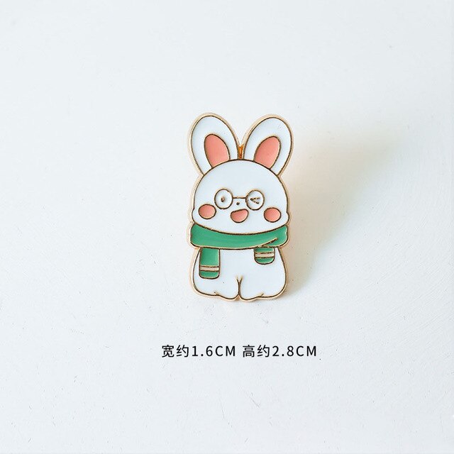 Glasses and Scarf Rabbit Enamel Pin
