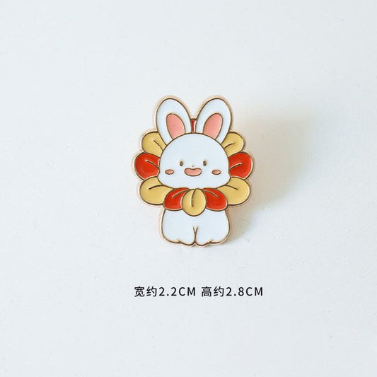 Rabbit Flower Collar Enamel Pin