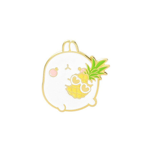 Chubby Rabbit With Pineapple Enamel Pin