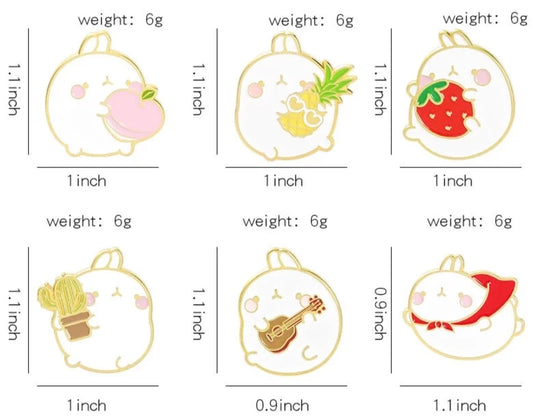 Chubby Rabbit With Pineapple Enamel Pin